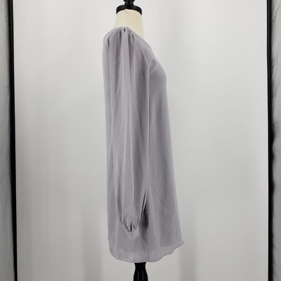 Lulu's Gray Crepe Mini Dress - Picture 4 of 10